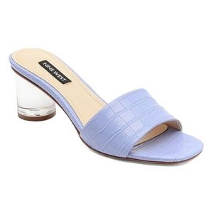 Nine West Periwinkle Croc Slide Sandals